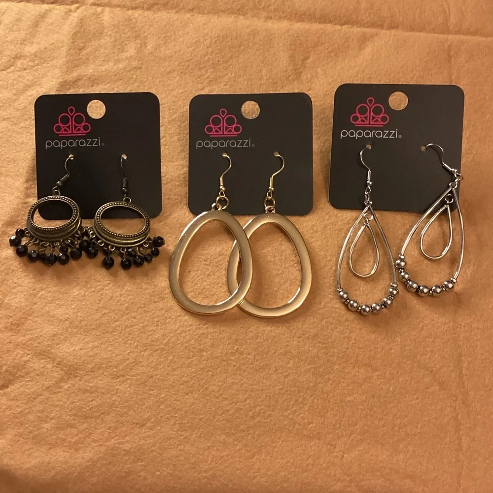 NWT paparazzi Earring bundle (3pairs) - Picture 1 of 5